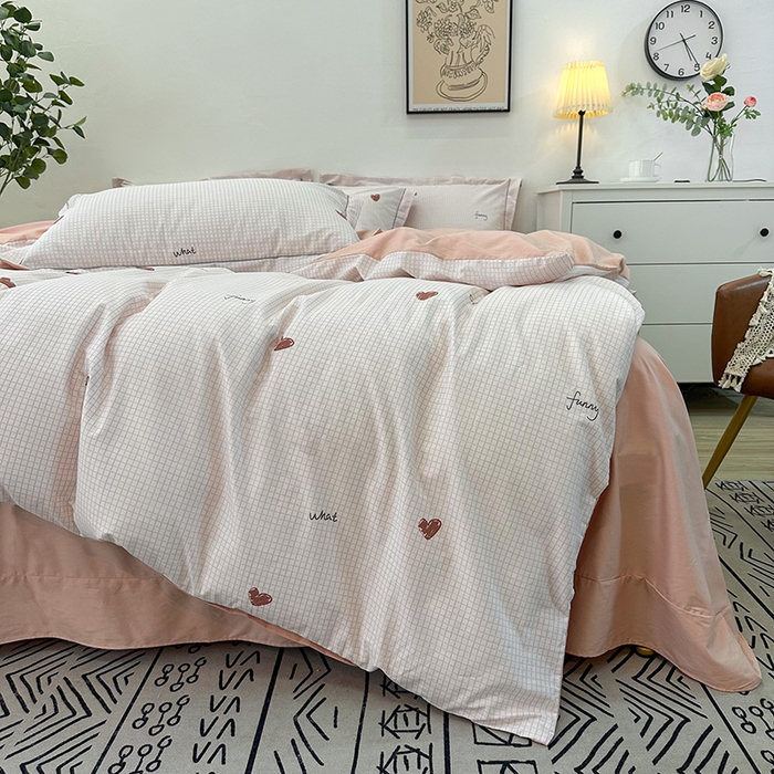 91家纺网 家纺一手货源 找家纺 橙艺 2025新款春夏铂金全棉四件套第二波 微光-粉