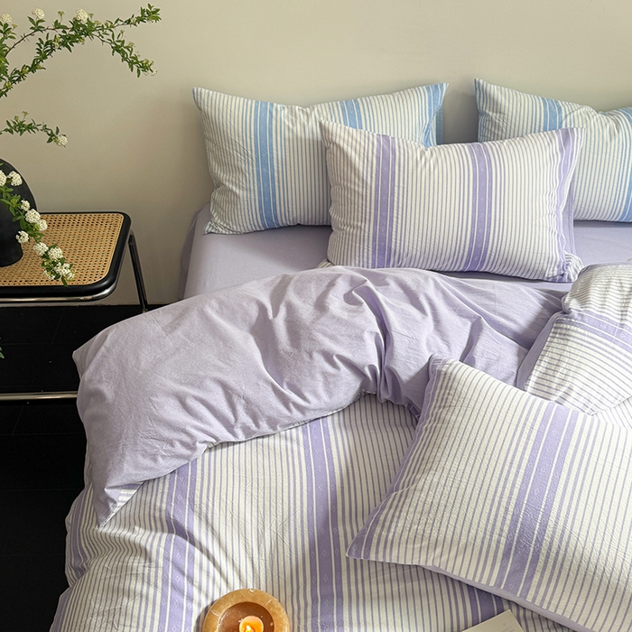 91家纺网 家纺一手货源 找家纺 玖弘家居 2025新款提花全棉四件套-繁星 繁星-紫