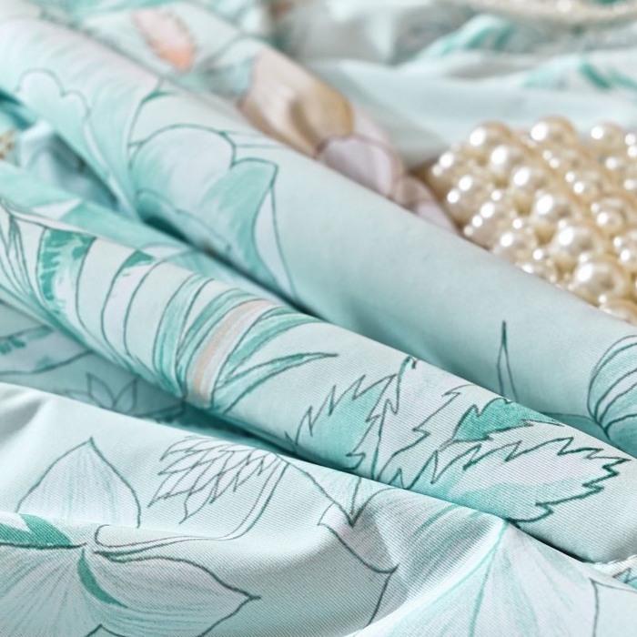 91家纺网 家纺一手货源 找家纺 佳居缘 2025新款A类冰氨双面数码印花凉感夏被 锦绣-绿