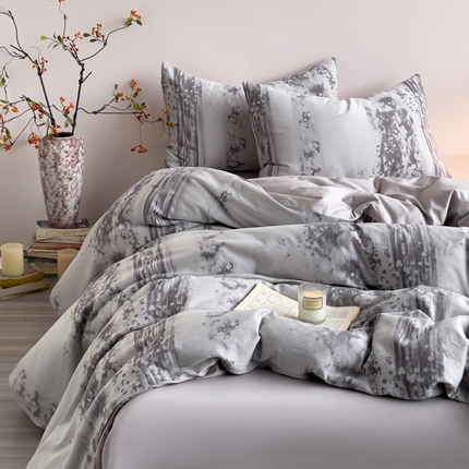 赛丽雅 2025新款60s全棉大提花纯棉简约轻奢全棉双层纱四件套 浮生