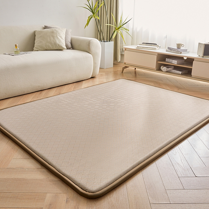 91家纺网 家纺一手货源 找家纺 迪乐妮 2025新款抑菌冰丝地垫床垫爬爬垫-大床图 抑菌冰丝垫+饼干花-咖色