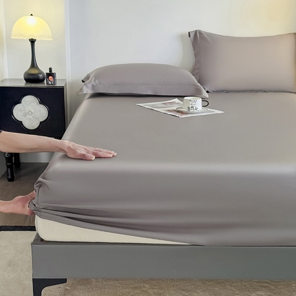 91家纺网 家纺一手货源 找家纺 好阁家纺 2025新款进口LF级60S莱赛尔床笠两件套三件套 都市灰