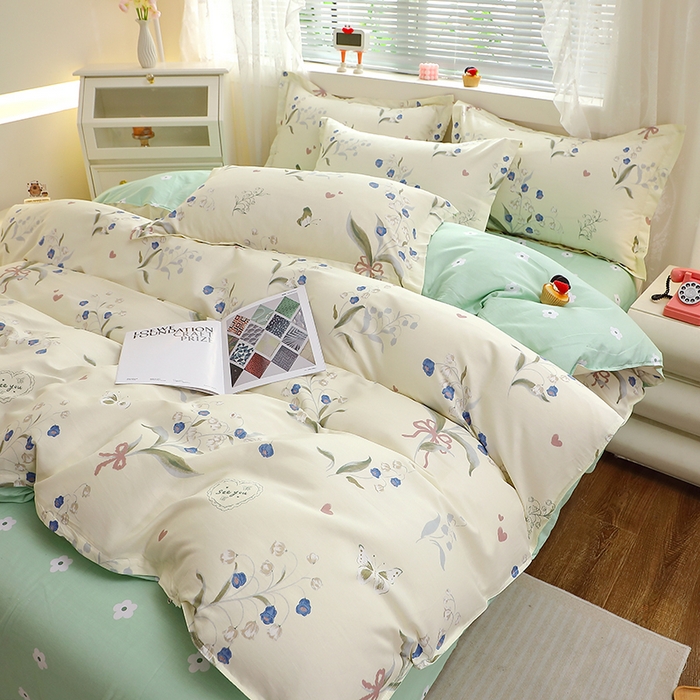 91家纺网 家纺一手货源 找家纺 牧笛缘家纺 2025新款全棉12868单被套 汐颜