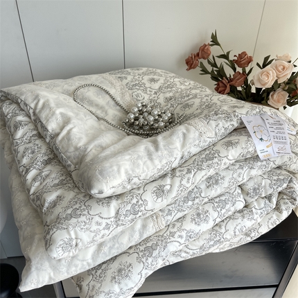 91家纺网 家纺一手货源 找家纺 （总）奈萝家纺 奈萝2025新款全棉13372法式花边纯棉夏被春秋被