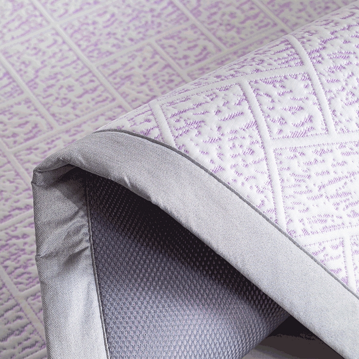 91家纺网 家纺一手货源 找家纺 鑫姿席业 2025新款A类凉感冰豆豆席 雅致床席款-冰紫