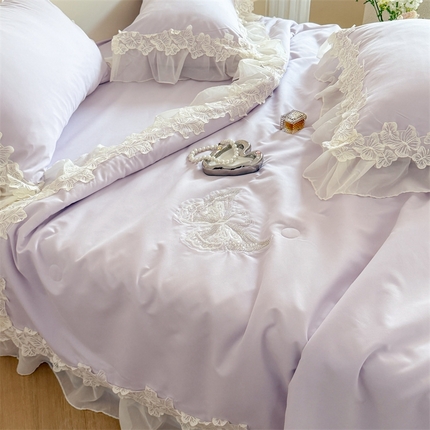 吾欢心 2025新款蝶恋花夏被四件套   蝶恋花紫