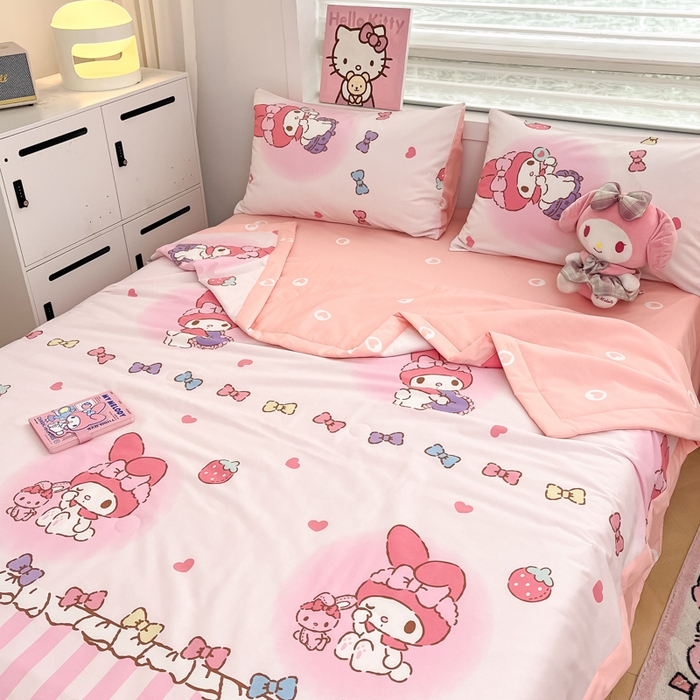 91家纺网 家纺一手货源 找家纺 （总）博雅 2025新款三丽鸥全棉纯棉夏被夏凉被空调被四件套