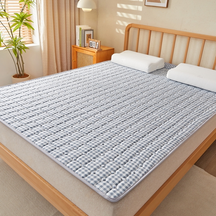 91家纺网 家纺一手货源 找家纺 迪乐妮 2025新款双面可用抑菌冰丝床褥爬爬垫-大床图 经典格