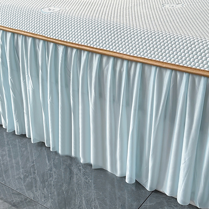 91家纺网 家纺一手货源 找家纺 爱洛家纺 2025新款凉感丝豆豆四件套床裙席 浅天蓝小熊