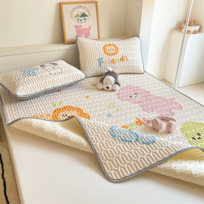 91家纺网 家纺一手货源 找家纺 布卢姆床垫 2025新款A类大版数码凉感丝乳胶凉席 动物派对