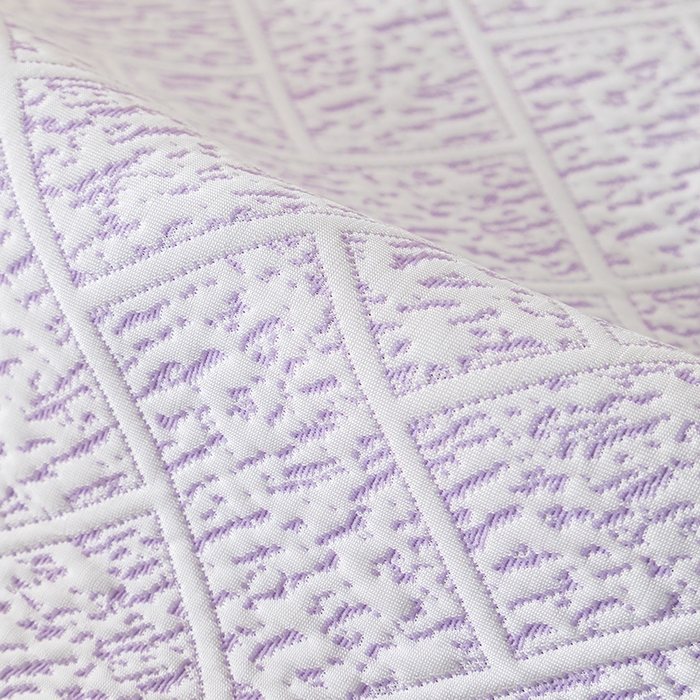 91家纺网 家纺一手货源 找家纺 鑫姿席业 2025新款A类凉感冰豆豆席 雅致床笠款-冰紫