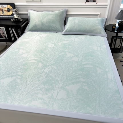 91家纺网 家纺一手货源 找家纺 倾慕家纺 （总）2025新款牛奶丝提花凉感凉席系列床席款