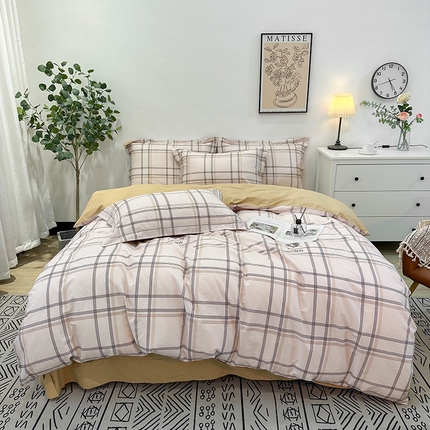 91家纺网 家纺一手货源 找家纺 橙艺家居 2025新款秋冬全棉纯棉磨毛四件套 简希