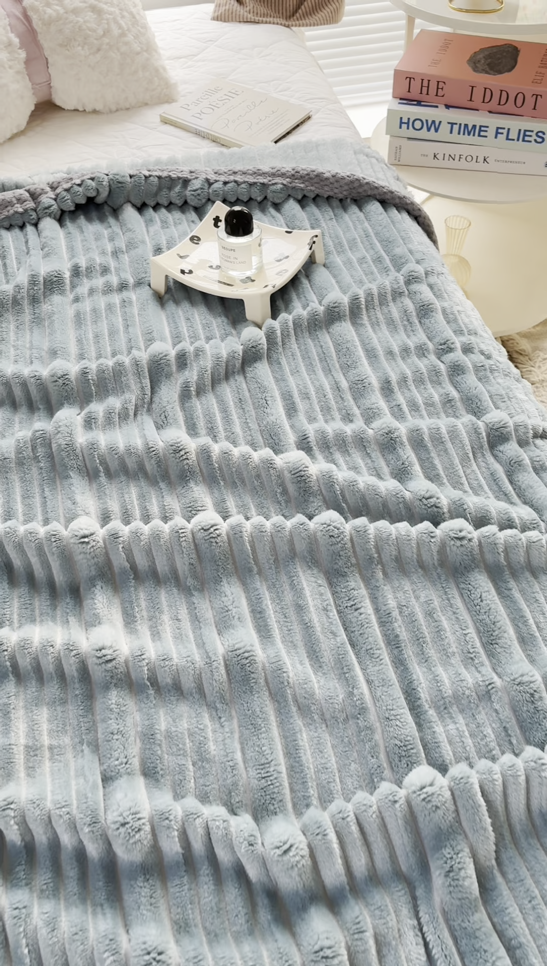 91家纺网 家纺一手货源 找家纺 潮邦创意家居2025新款云朵绒灰边舒绵云朵毯 灰边舒绵云朵毯-绿色