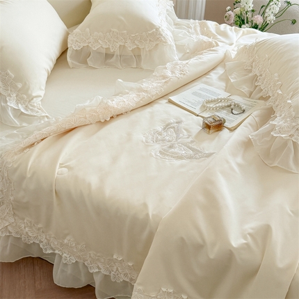 吾欢心 2025新款蝶恋花夏被四件套   蝶恋花黄