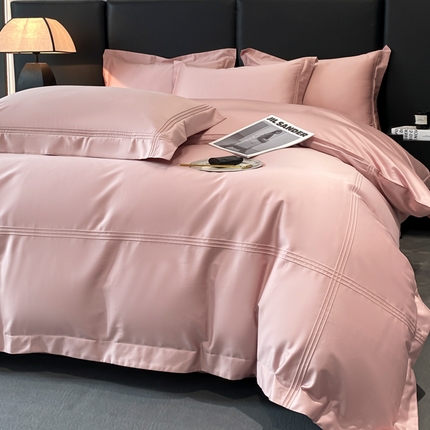 水云缦 2025新款全棉埋绳款四件套-保罗款 保罗款豆沙粉