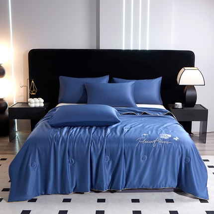 91家纺网 家纺一手货源 找家纺 （总）禧缘家纺 2025新款水洗真丝绣花夏被