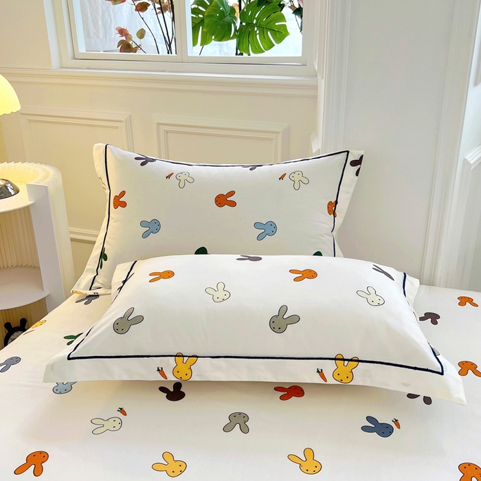 91家纺网 家纺一手货源 找家纺 锦罗绣 2025新款全棉13376印花套件单品单床单 兔宝宝