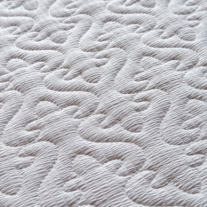 91家纺网 家纺一手货源 找家纺 （总）花香四季家纺 2025新款泡芙小姐双层纱华夫格柔棉夹棉绗缝床盖床垫子单件三件套