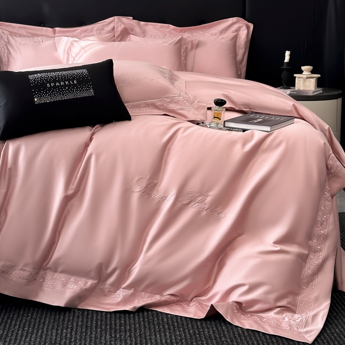 91家纺网 家纺一手货源 找家纺 安妮家居 2025新款全棉A类麦穗系列四件套 麦穗-豆沙