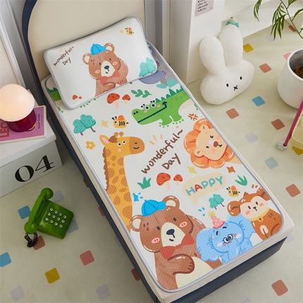 91家纺网 家纺一手货源 找家纺 （总）欣品希家纺 2025新款A类冰豆豆数码印花儿童凉席