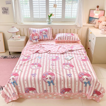 博雅 2025新款三丽鸥全棉纯棉夏被夏凉被空调被四件套 夏被全棉-甜甜美乐蒂