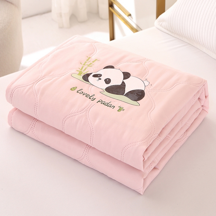 91家纺网 家纺一手货源 找家纺 爱洛家纺 2025新款熊猫超声波夏凉被被子被芯 熊猫粉-夏被