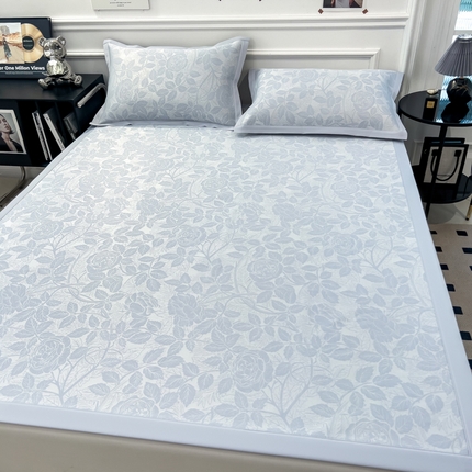 91家纺网 家纺一手货源 找家纺 （总）2025新款牛奶丝提花凉感凉席系列床席款