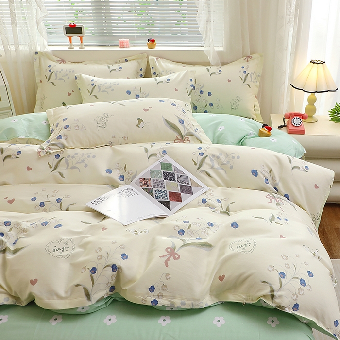 91家纺网 家纺一手货源 找家纺 牧笛缘家纺 2025新款全棉12868单被套 汐颜