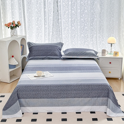 锦罗绣 2025新款全棉13376印花套件单品单床单 绅士星光-蓝