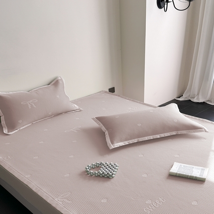 2025新款夏季3D清凉感纯色凉豆豆系列凉席床笠 粉色