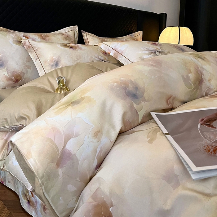 91家纺网 家纺一手货源 找家纺 金纱玉纺家纺 2025新款全棉13376数码印花四件套（礼盒包装） 256A2