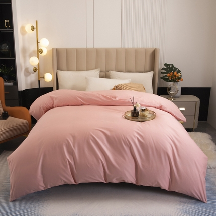 锦罗绣 2025新款全棉13376印花套件单品纯色系列单被套 粉玉