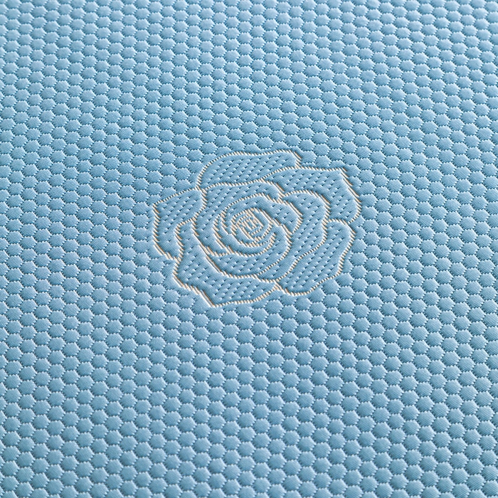 91家纺网 家纺一手货源 找家纺 2025新款山茶花系列冰豆豆凉席 山茶花床笠款-蓝