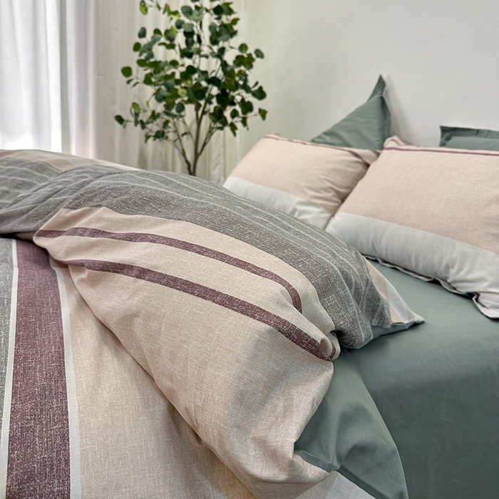 91家纺网 家纺一手货源 找家纺 橙艺 2025新款春夏铂金全棉四件套第二波 凝翠