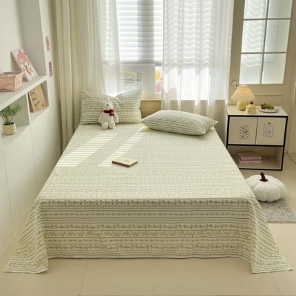 新印象 2025春夏新款三枚锻卡老粗布单床单凉席席子床单单件 清歌