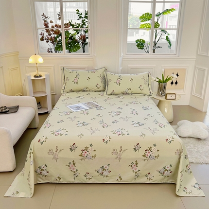 锦罗绣 2025新款全棉13376印花套件单品单床单 春日蜜糖