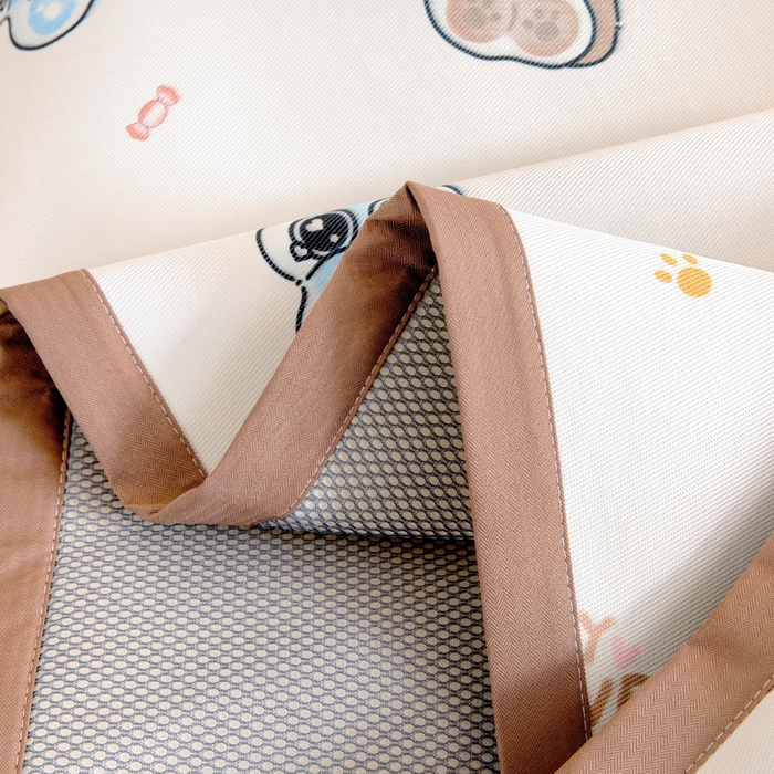 91家纺网 家纺一手货源 找家纺 宝贝优选 2025新款宝贝优选儿童7A抗菌高密绣花冰丝席 大眼萌宠