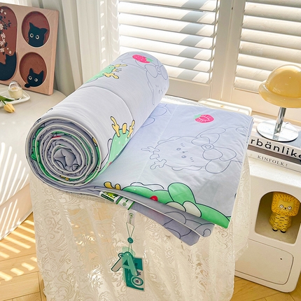 91家纺网 家纺一手货源 找家纺 （总）好梦来家纺（原锦茂家纺） 2025年新款A类数码印花纯色夏凉被凉感丝数夏被冰淇淋夏被空调被西瓜被真丝天丝