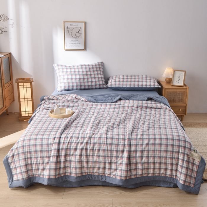 91家纺网 家纺一手货源 找家纺 玉清坊 2025新款色织水洗棉新疆棉花夏被【支持一件代发】 贝拉-玉