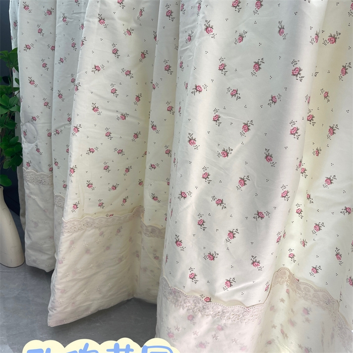 91家纺网 家纺一手货源 找家纺 奈萝家纺 奈萝2025新款全棉13372法式花边纯棉夏被春秋被 玫瑰花园