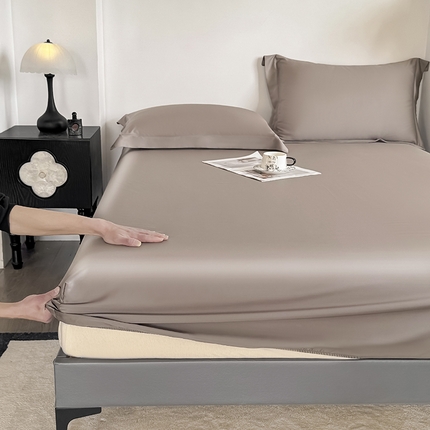 91家纺网 家纺一手货源 找家纺 好阁家纺 2025新款进口LF级60S莱赛尔床笠两件套三件套 香谷棕