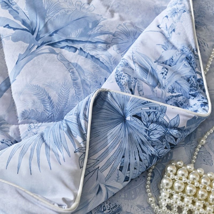 91家纺网 家纺一手货源 找家纺 佳居缘 2025新款A类冰氨双面数码印花凉感夏被 林鹿-蓝