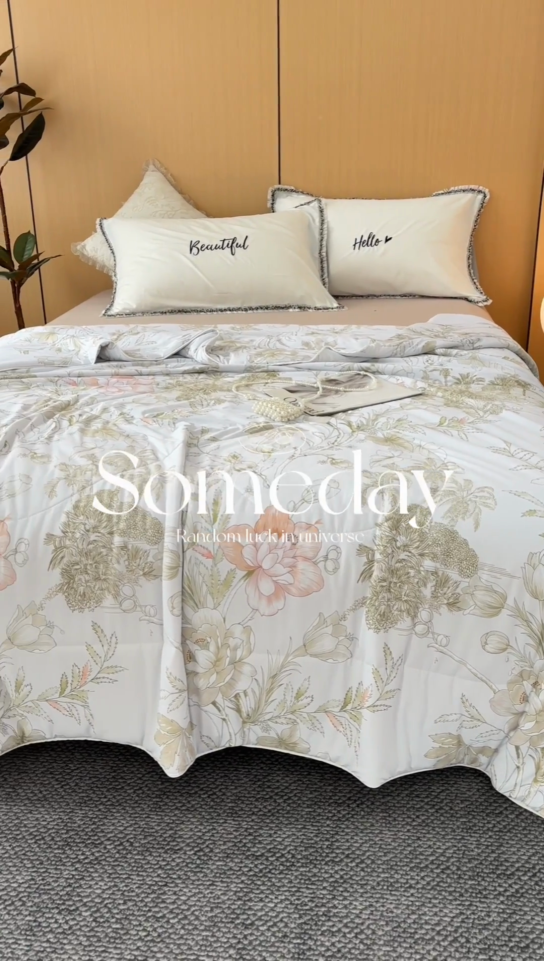 91家纺网 家纺一手货源 找家纺 佳居缘 2025新款A类冰氨双面数码印花凉感夏被 锦绣-白