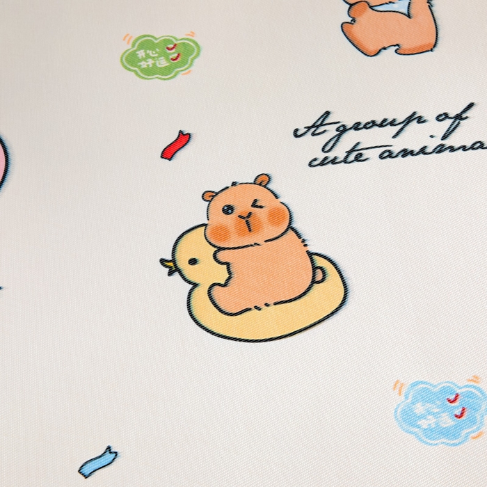 91家纺网 家纺一手货源 找家纺 宝贝优选 2025新款宝贝优选儿童7A抗菌高密绣花冰丝席 可爱巴拉