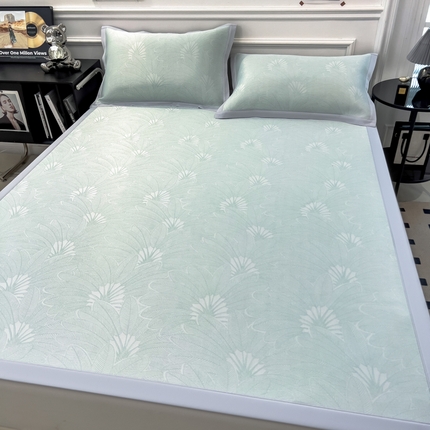 91家纺网 家纺一手货源 找家纺 倾慕家纺 （总）2025新款牛奶丝提花凉感凉席系列床席款