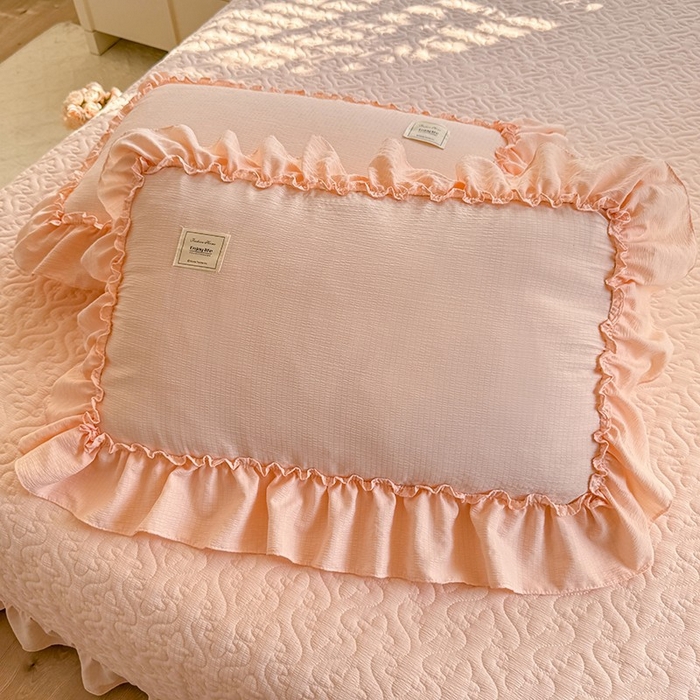 91家纺网 家纺一手货源 找家纺 花香四季家纺 2025新款泡芙小姐双层纱华夫格柔棉夹棉绗缝床盖床垫子单件三件套 泡芙小姐-玉