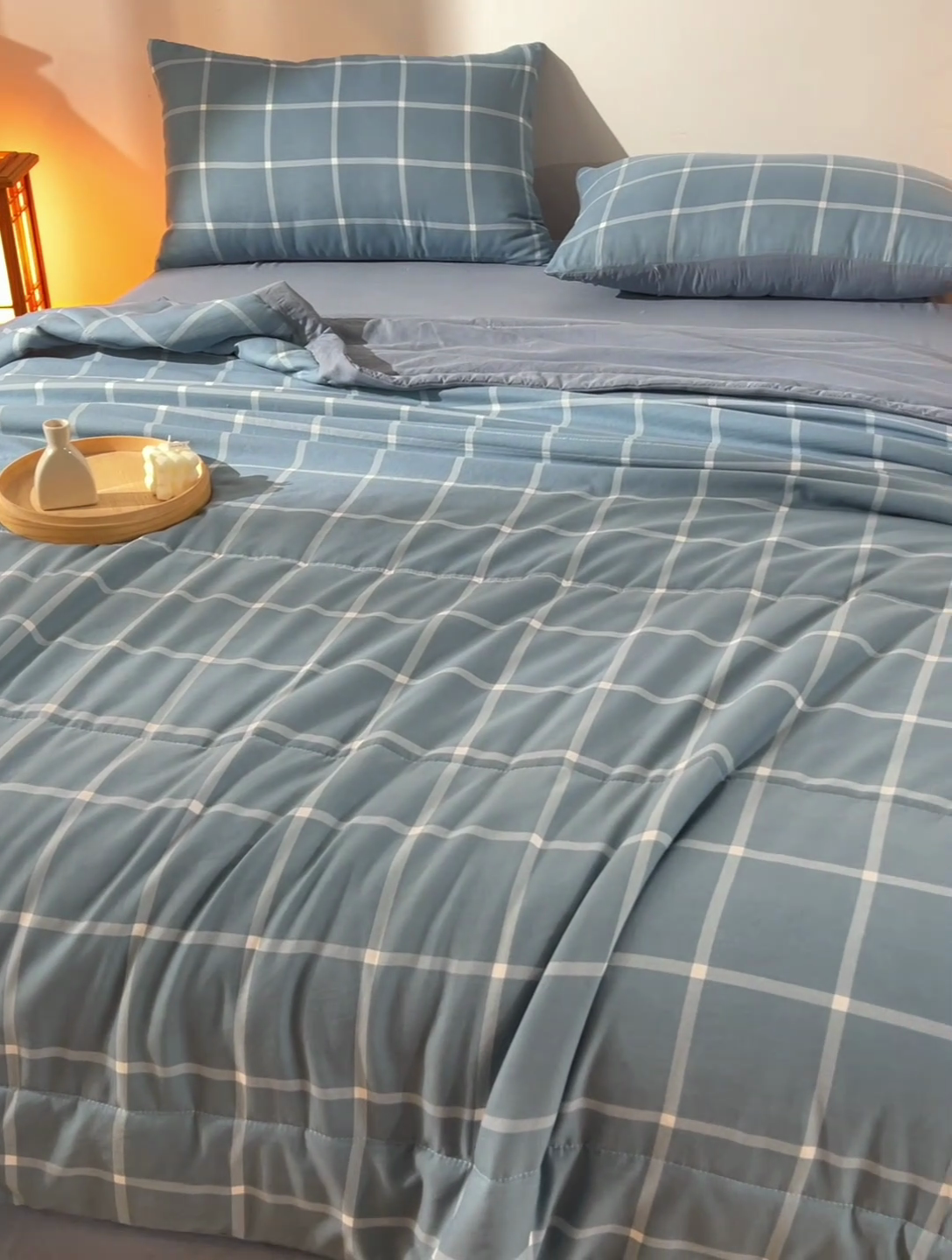 91家纺网 家纺一手货源 找家纺 玉清坊 2025新款色织水洗棉新疆棉花夏被【支持一件代发】 布丁大格