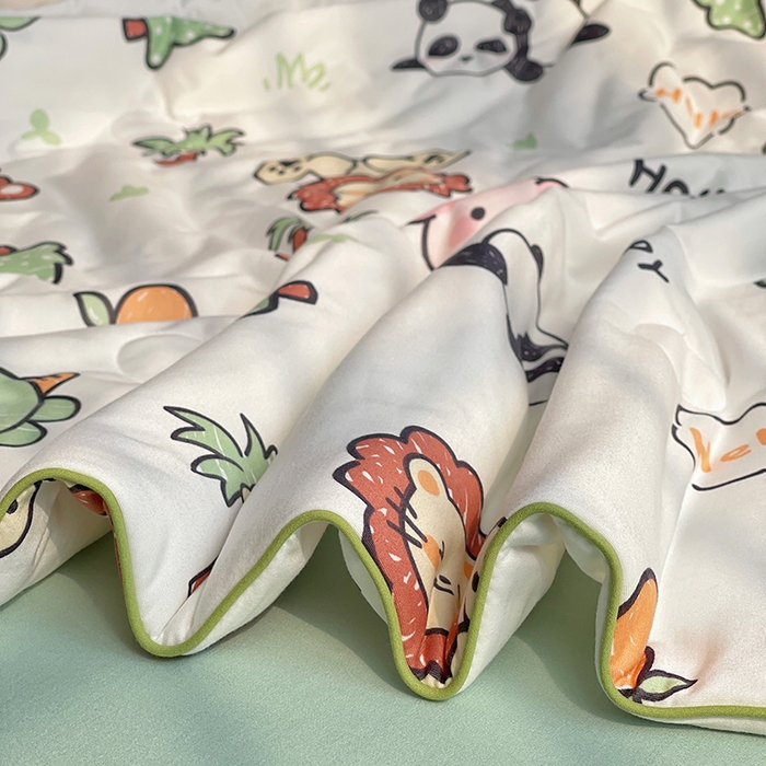 91家纺网 家纺一手货源 找家纺 简爱 2025新款A类针织棉大豆纤维夏被 卡通世界