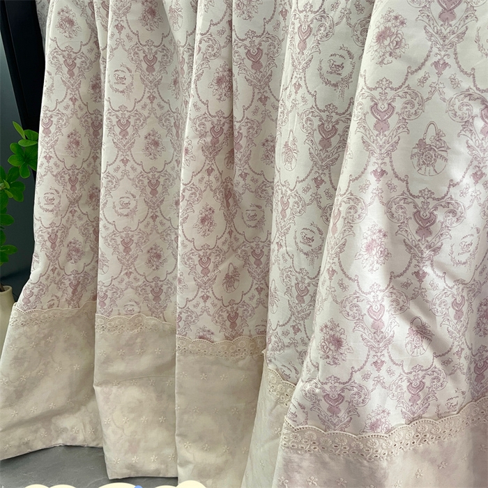 91家纺网 家纺一手货源 找家纺 奈萝家纺 奈萝2025新款全棉13372法式花边纯棉夏被春秋被 浅黛粉